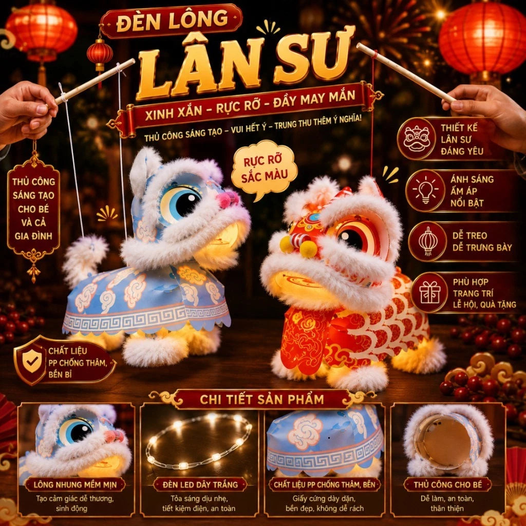 Chi tiết đèn lồng lân sư