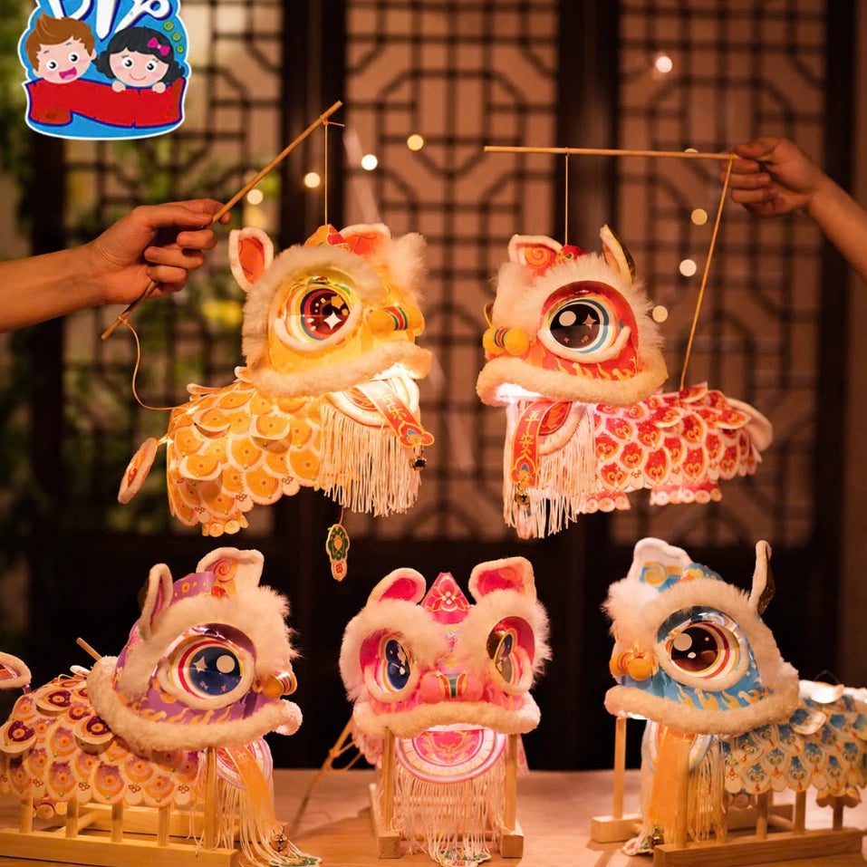 Đèn lồng lân sư nhiều màu
